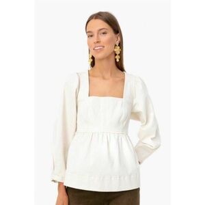 DO+BE Heyward Denim Top White Ivory Size Large